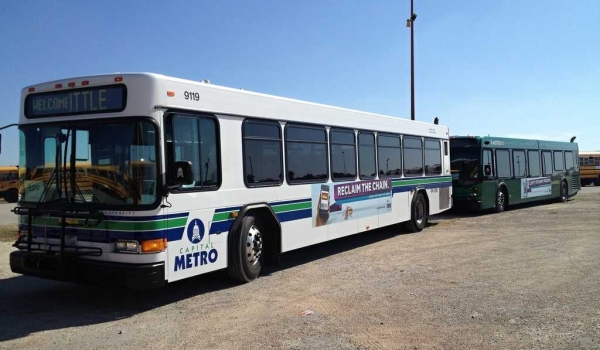 Capital Metro buses in Austin, Texas