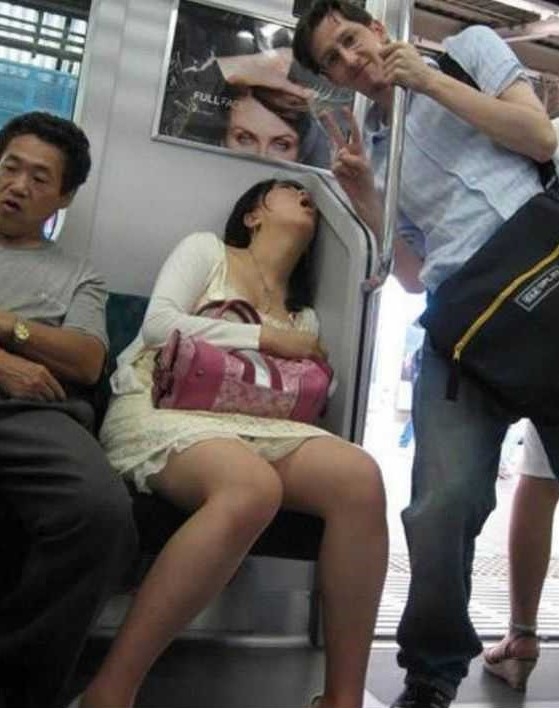 Totally wasted on the subway