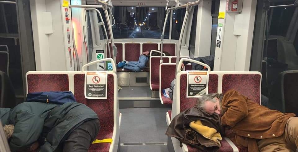 TTC streetcar homeless shelter